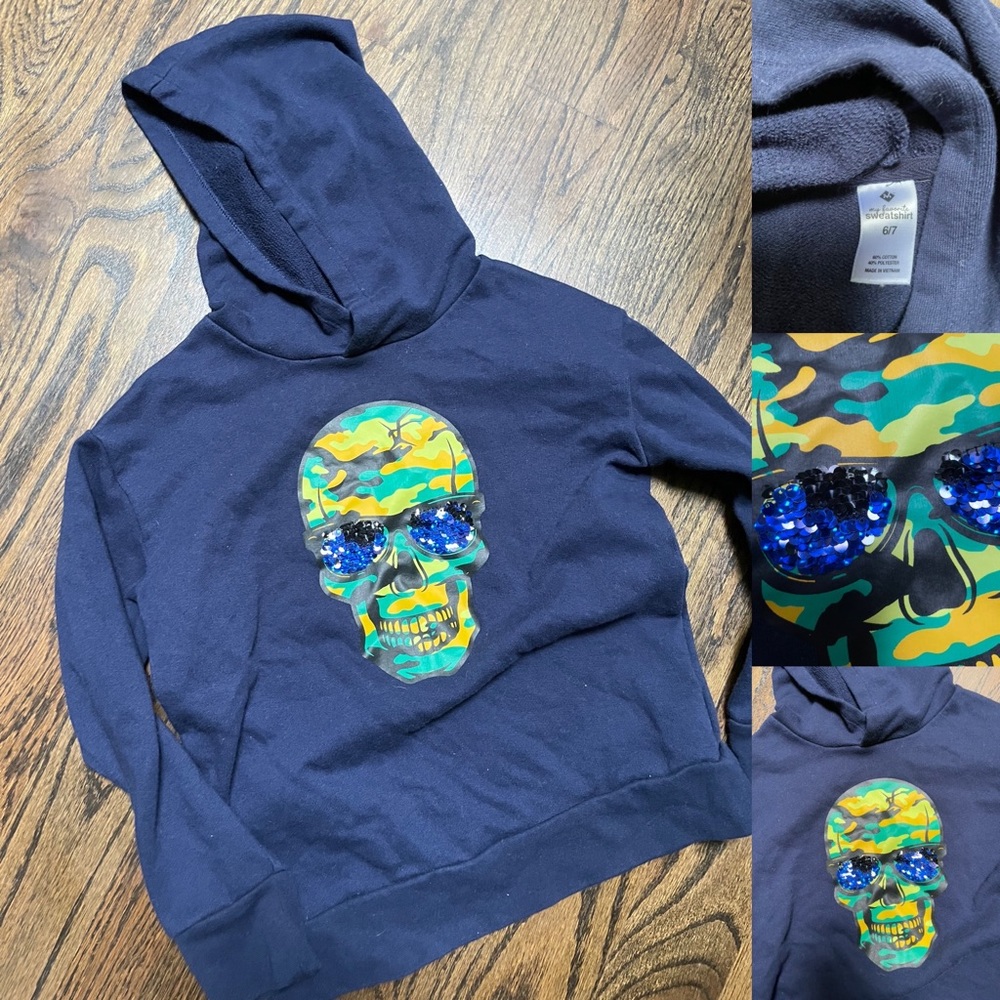Members mark boys skull hoodie size 6/7